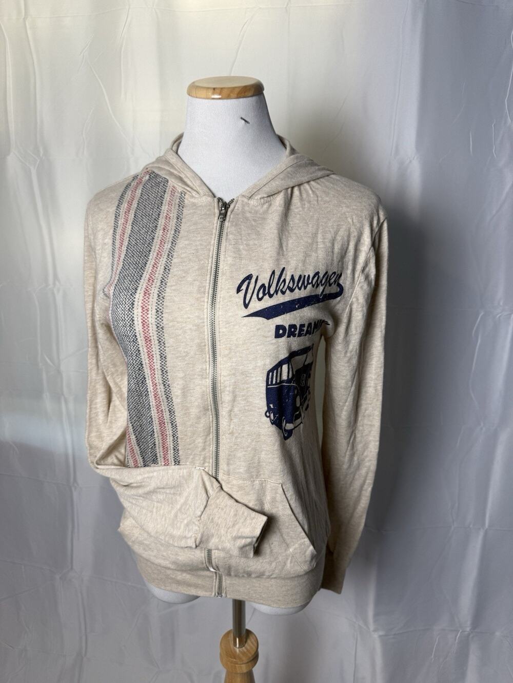 105-Alternative Earth Volkswagen Graphic Full Zip Hoodie Beige